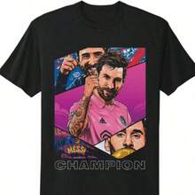 Super Value Hot  T-Shirt Full Size Range S-5XLLionels Messis # 10 Miami, Argentina World Cup Champions Graphic T-Shirt. Suitable As A Gift For Fans HR001 - màu đen - Xem 6