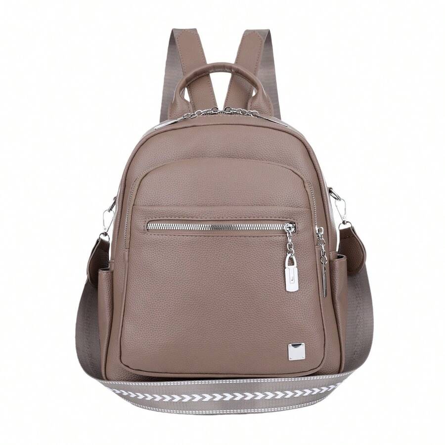Multineos Comercial Women's/Men's Backpack, PU Leather, Casual, Waterproof, High Quality, Anti-Theft/School Backpack/New Model - màu nâu - Xem 1