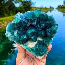 1件大號綠螢石立方體晶簇原礦，散珠寶石，創意禮物首選 - 綠色 - 查看 20