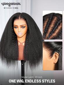 MEGALOOK Fashionable Fluffy Long Hair Natural Looking Human Lace Wig - SNatural - View 6