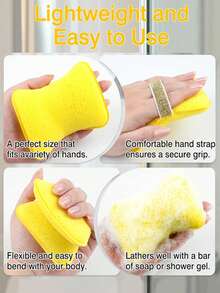 2/1个肥皂袋沐浴海绵家用沐浴球清洁工具，柔软灵活的沐浴海绵，易于操作，泡沫丰富。 - 彩色 - 查看 5