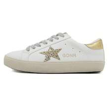 GONR Giày lười thể thao phong cách retro, cỡ lớn (lớn hơn 1/2 size), đế trong thoáng khí giúp tăng chiều cao 2cm, đế mỏng thoải mái, giày nhẹ unisex. Đế trong được làm từ chất liệu thoáng khí giúp giảm thiểu mùi hôi chân do mồ hôi gây ra. - sao kim trắng - Xem 1