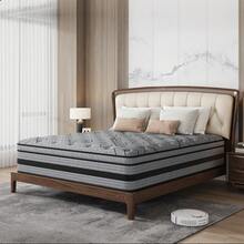 10"12"14" King Queen Full Twin Size Mattress, Cotton & Innerspring Hybrid Mattress, Medium (Not Too Plush Or Firm), Euro Top Cooling Technology, Edge Support, Low Motion Transfer, Breathable Construction, Pocket Coil, Mattress In A Box - 深灰色 - 查看 9
