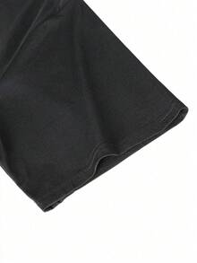 男士新款亨利领创意短袖T恤 - 黑色 - 查看 4