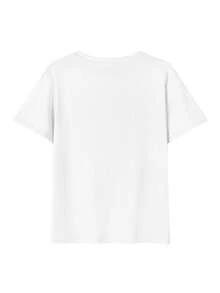 Camiseta de manga corta con cuello redondo para mujeres. Estilo casual, con diseño moderno y estampado, cómoda y transpirable. Ideal para hombres y mujeres, perfecta para parejas. Camiseta con estampado elegante de manga corta, también disponible en talla media-corta, cómoda y respirable. - Blanco - Ver 3