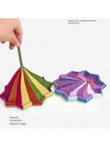 1个11厘米3D打印胡萝卜挞十边形星形把手螺旋塔神奇几何桌面减压玩具 - 彩色 - 查看 1