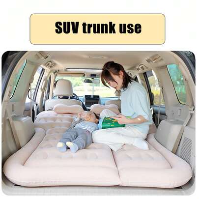 Colchón Inflable para SUVs, Plegable y Grueso, Viene con Bomba Eléctrica, Portátil para Dormir, Adecuado para el Hogar, Viajes, Picnics y Camping Colchón Inflable para Vehículos con Almohadas - Diseño Cómodo para Descansar en Viajes