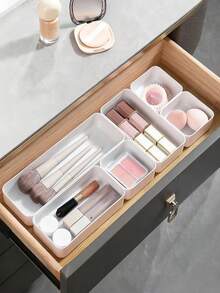 1 Stück Schubladentrenner Aufbewahrungsbox, Desktop Organizer Aufbewahrungsbox, Schmuck, Kosmetik, Haaraccessoires Aufbewahrungsbox, Kunststoffmaterial, multifunktionale Aufbewahrungsbox, Haaraccessoires und Bürobedarf Aufbewahrungsbox, verschiedene Größen, geeignet für Zuhause Schubladen, Schlafzimmer, Studentenwohnheime, Badezimmer, Desktop Organizer, Raumdekoration - Verschiedenfarbig - Übersicht 10