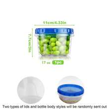 1/3pcs 34/17oz Plastic Food Storage Containers With Rotating Lids, , Reusable Soup Containers With Lids, Leak-Proof/Microwave/Dishwasher - Blue - View 11