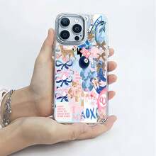 Estuche para teléfono con estampado de flores y pajaritas de flamencos Compatible con fundas de teléfonos ,  17,  16 Pro Max,  15 Pro Max,  13 y  12 A prueba de golpes, agua y rayones Un gran regalo para familiares, amigos, amantes, novios/novias y el Día de San Valentín - transparente - Ver 2
