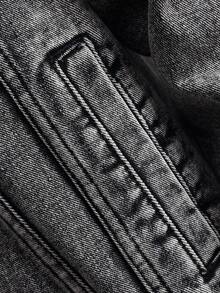 2026 New Spring/Autumn Men's Rhinestone Embellished Denim Jacket, Casual Turndown Collar Long Sleeve Streetwear Top - Dark Grey - View 6