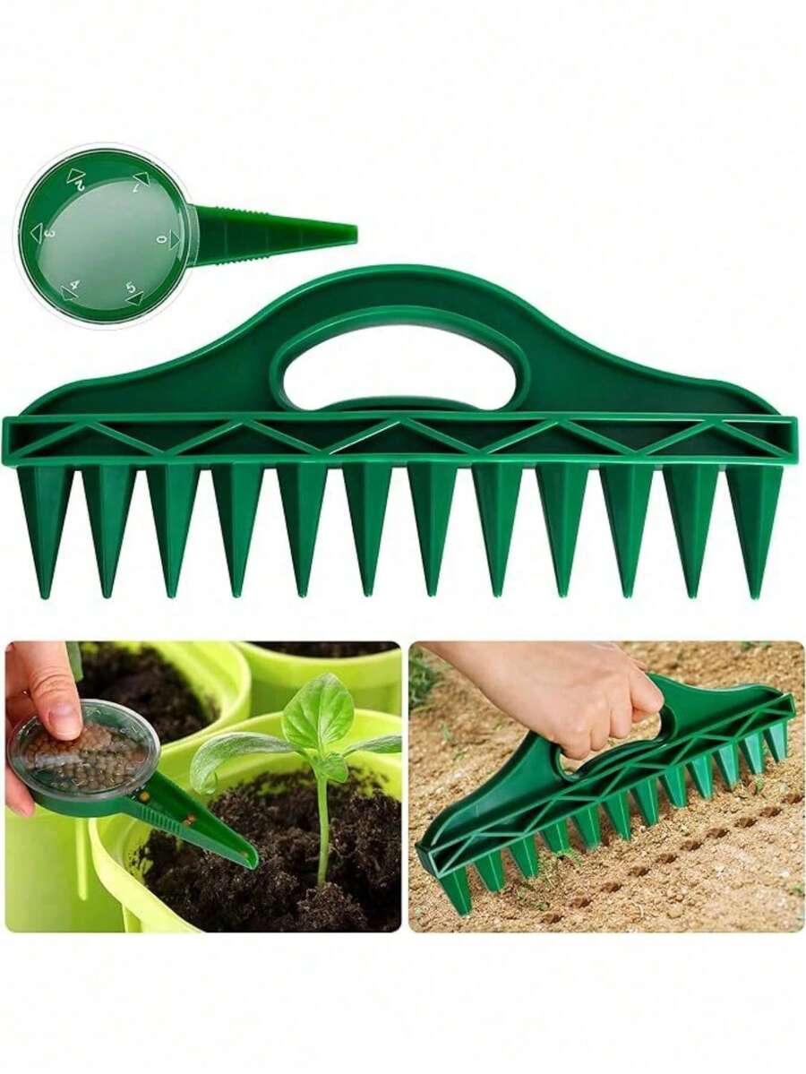 Waterproof Plastic Gardening Seeder Tool, Suitable For Vegetables And Flowers, Ergonomic Handle - Multicolor - View 1