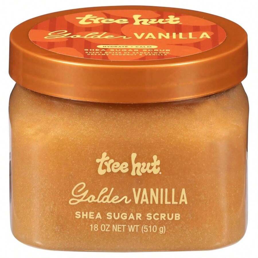 Tree Hut Golden Vanilla Shea Sugar Scrub Valentines Day Gifts For Her - Exfoliating, Hydrating &Amp; Moisturizing Body Scrub With Shea Butter &Amp; Natural Oils, Smooth &Amp; Soften Skin, 18 Oz - ColorF - 查看 1
