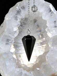 1/3/6/10 piezas Cuarzo natural para sanación espiritual, para radiestesia de agua, adivinación espiritual, collar de joyería con colgante de cristal de cuarzo en forma de cono - Multicolor - Ver 19