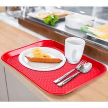12x16 Inch Plastic Cafeteria Tray Rectangular Textured Surface Food Serving Tray For School Lunch Diner Commercial Kitchen Restaurant Use Blue - 1 - Xem 5