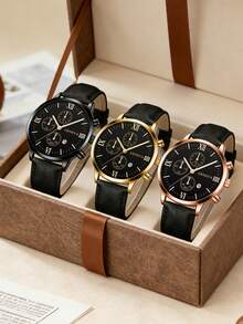 1件休闲创意简约高端设计优雅方形石英表，适合年轻人和学生，年末促销 - 彩色 - 查看 6