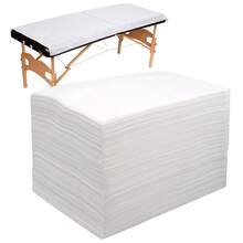100PCS Massage Table Sheets, Disposable Bed Sheets For Massage Table, Spa Bed Covers For Esthetician, Tattoo, Waxing, Lash Bed, Salon Table, Non-Woven Fabric 71" X 31" (White) - White - View 11