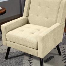 Living Room Chairs - Beige + Upholstered - View 7