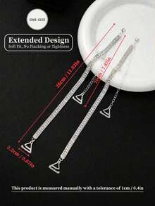 2Pcs/Pair Women's Rhinestone Bra Straps,Bra Straps,Rhinestone Shoulder Chain/Body Chain,Adjustable Length,Non-Tarnish,Shiny,Elegant,Sexy,For Wedding/Bar/Party/Beach/Date,Valentine's Day Gift - Silver - View 3