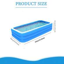 Large Inflatable Swimming Pool Adult Swimming Pool 3 Ring PVC Material Thicker And Higher, Each Layer Independent Inflatable, Suitable For Indoor And Outdoor Camping Parties - 藍色 - 查看 15