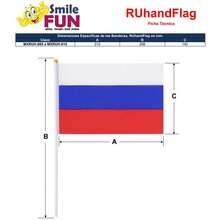 Bandera, MXRUH-000, 1Pza, Rus, 14x21cm, Tela Poliéster, Asta Plástico. - Multicolor - Ver 5