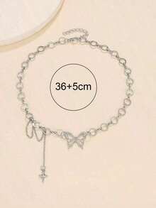 Collar con colgante de mariposa - plata - Ver 6