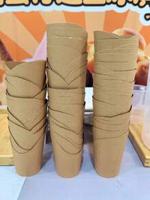 5/10/50个装一次性鸡蛋仔纸杯 - 斜角牛皮纸圆筒，适用于薯条、冰淇淋和小吃，是后院烧烤、野餐和派对的理想食品容器，新旧款式随机发货 - 野餐杯 - 查看 5