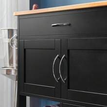 SoBuy FKW45-HG, Kitchen Storage Trolley Serving Trolley Kitchen Storage Cabinet With Stainless Steel Worktop - Black - View 8