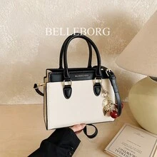 BELLEBORG 女士手提包，配有可拆卸肩带，简约实用，多功能 - 黑與白 - 查看 13