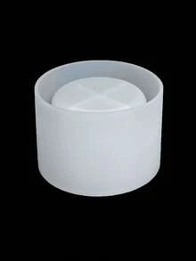 DIY Small Round Succulent Planter Pot, Cylinder Cup Shaped Silicone Mold For Crafts, Candle Holder, Gift, Plaster, Crystal Epoxy Resin Casting - White Silicone Mold - View 5