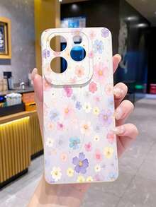 Flower 1pc Ditsy Floral Pattern Shockproof Phone Case, UV Printed Compatible With Samsung/Galaxy///// Android Models - Beige - View 1