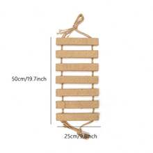 50cm/100cm Hanging Sisal Cat Climbing Ladder, Natural Pine Wood Sturdy Cat Wall Scratching Post For Play, Climb And Scratch, Max Load 12kg (26lb) - Apricot - View 10