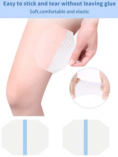 1片/2片装六边形和飞机形大腿保护垫，隐形防水吸湿弹力腿套，可自由佩戴。适合夏季使用。适用于跑步、健身、游泳和沐浴。轻便防水隐形多功能防磨损垫。