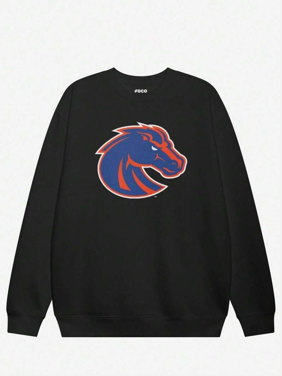 Boise State Broncos Primary Logo Crew Neck Sweatshirt -1 (2) - Black - View 1