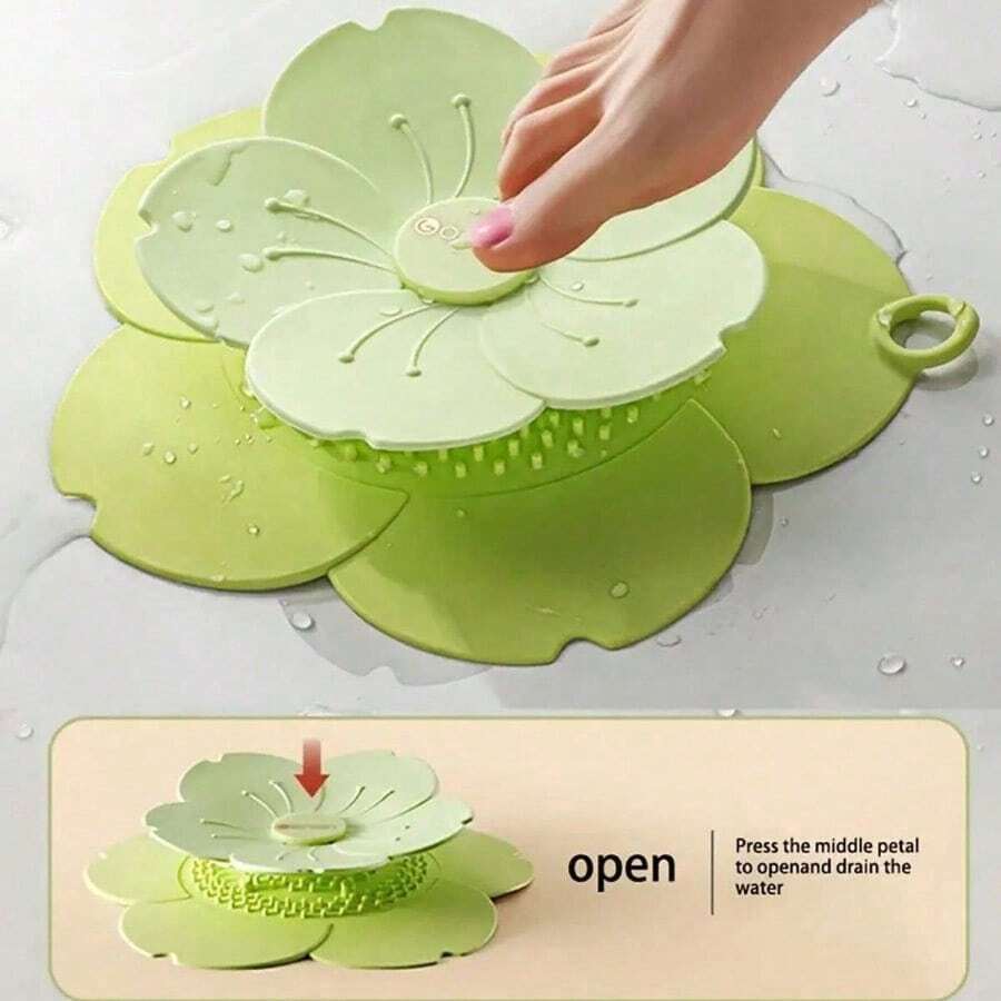 1pc Cherry Blossom Drainage Odor-Proof Silicone Toilet Seal Cover, Insect-Proof Drain Pipe Deodorant Tool, Soft And Fitting, Not Easy To Move, Suitable For Kitchen, Bathroom And Sink, Christmas Gift Decoration Home Bathroom Decor Fall Decor Back To School - 多色的 - 查看 1