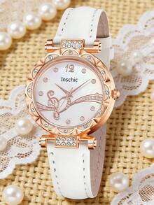 1件休闲创意简约高端设计优雅方形石英表，适合年轻人和学生，年末促销 - 彩色 - 查看 16