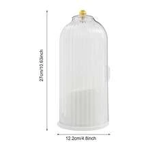 SanBouSi Rotation Makeup Brush Container Makeup Brush Holder Clear Lid Makeup Brush Organizer - Blanco y transparente - Ver 7