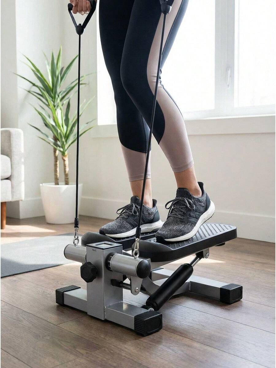 Black 330lb Heavy-Duty Hydraulic Mini Stepper | A Quiet Fitness Machine For Home, Office, And Dormitory Use. No Batteries Or Power Required, Just Step And Work Out For High-Efficiency Fat Burning. Compact Storage. - màu đen - Xem 1