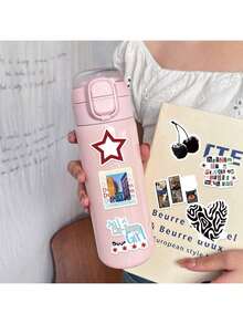 100pcs Y2K Aesthetic Sticker Set, Fashion Stickers, Y2K Gifts, Cute Stickers, Cool Stickers, Waterproof Vinyl Stickers For Water Bottles, Computers, Laptops, Phones, Luggage, Notebooks, Fridges, Etc. - Multicolor - View 3