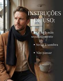 Warm And Comfortable Wool Scarf Men's Winter Fashion - màu đen - Xem 4