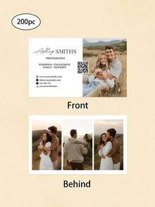 Personalizowane szablony wizytówek fotograficznych, 200/500/1000 szt., personalizacja zdjęć i tekstu, wizytówki dla fotografów, szablony Canva, karty z kodem QR, broszury marketingowe - Wielokolorowe - Zobacz 9