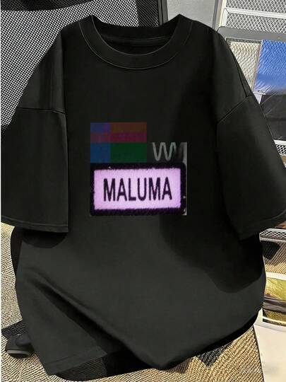 Men's Custom Graphic Print Tee Men's Pure Cotton Printed Short Sleeve Slim Fit Shoulder Line Versatile Jeans Stylish Men's-Shirts