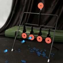 5x Targets Self Resetting Spinning Air Gun Rifle Shooting Metal Swing Target Set - Multicolor - View 6
