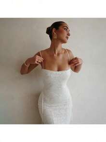 2026 New Dress Suspender Backless Strap Dress Sexy Fashion Slim Dress Spring And Summer - trắng - Xem 6