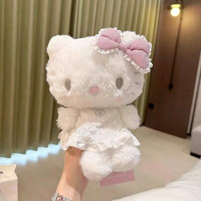 1 pieza Muñeca de peluche de Hello Kitty ángel gato suave, decoración del hogar, almohada, regalo para niñas, regalo festivo