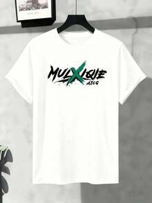MULXIQUE AICG T-shirt grafica in cotone a maniche corte, 100% cotone, girocollo, vestibilità comoda, stampa grafica unica - Bianco - Visualizzare 2