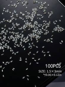 100颗5A级平底立方氧化锆水钻，形状包括长方形、正方形、椭圆形、三角形、圆形和水滴形，适用于美甲、美甲饰品、美甲宝石、DIY美甲装饰，日式奢华闪亮美甲钻石配件，女士美甲装饰组件 - 彩色 - 查看 26