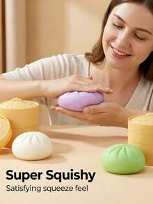 叉烧包造型派对小礼物 | 创意趣味成人桌面玩具，适合恶作剧、办公室装饰和节日礼物。独特有趣的成人礼物，适用于办公室、家庭和特殊场合，兼具装饰性和娱乐性。 - 彩色 - 查看 7