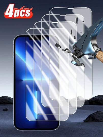 4 piezas de protector de pantalla de vidrio templado ultra claro, compatible con iPhone17/17 Air/17 Pro/17 Pro Max / iPhone16/16Pro/16Plus/16Promax /iPhone15 /iPhone15 Plus /iPhone15 Pro /iPhone15 Pro Max/ iPhone14 /iPhone14 Plus /iPhone14 Pro /iPhone14 Pro Max/ iPhone13 Mini/ iPhone13/ iPhone13 Pro /iPhone13 Pro Max/ iPhone12 Mini /iPhone12/ iPhone12 Pro/ iPhone12 Pro Max/ iPhone11/11 Pro /11 Pro Max/X/XS /XR /XS Max/7/8 /7/8 Plus, protección de pantalla anti-arañazos