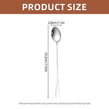 8-Piece Stainless Steel Long Handle Spoon Set - Ice Tea, Coffee, Ice Cream Stirring Spoons, Kitchen Flatware Set - - - View 4